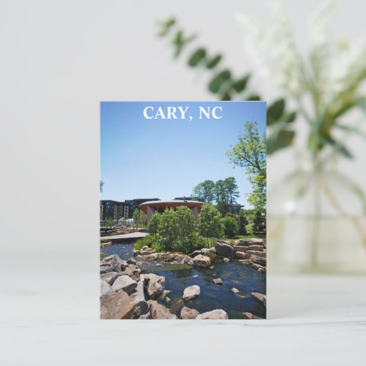 Cary North Carolina Downtown Park Reizen Briefkaart (Staand voorkant)