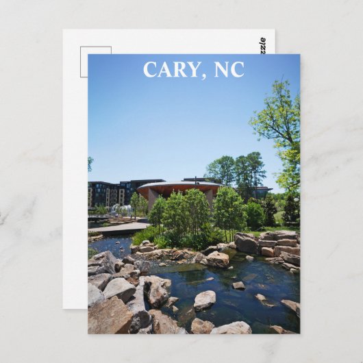 Cary North Carolina Downtown Park Reizen Briefkaart (Voorkant / Achterkant)