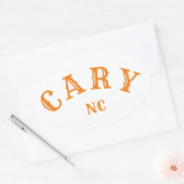Cary, North Carolina Ovale Sticker (Envelop)