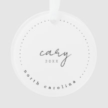 Cary North Carolina Travel USA Ornament