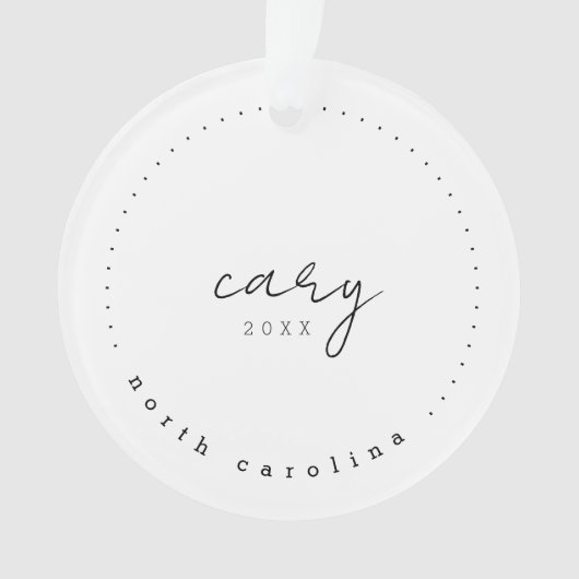 Cary North Carolina Travel USA Ornament (voorkant)