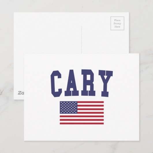 Cary US Flag Briefkaart (Voorkant / Achterkant)