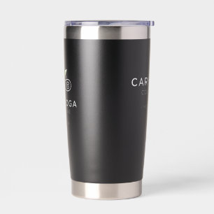 Cary Yoga Collective - Slanke Zwarte Reisbeker Geïsoleerde Drinkbeker