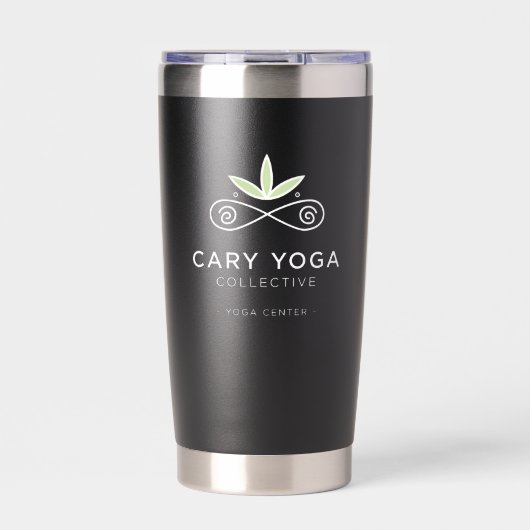 Cary Yoga Collective - Sleek Black Travel Mug Geïsoleerde Drinkbeker (Voorkant)