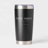 Cary Yoga Collective - Sleek Black Travel Mug Geïsoleerde Drinkbeker (Achterkant)