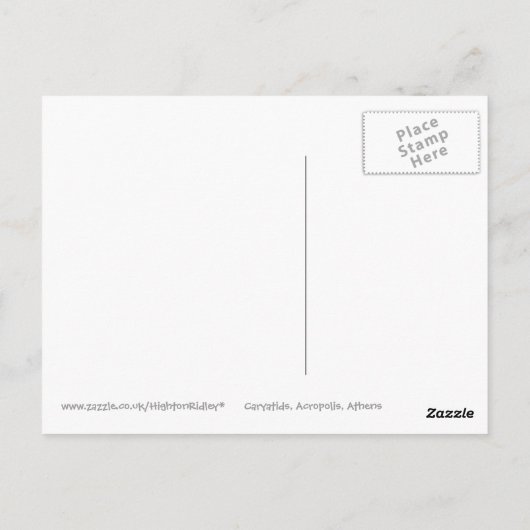 Caryatids, Acroplis, Athene Briefkaart (Achterkant)