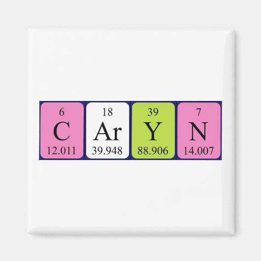 Caryn periodieke tabelnaam magnet (Voorkant)