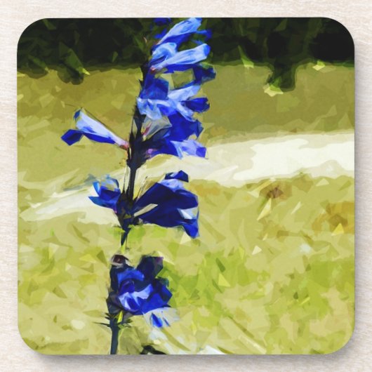 Carys Beardtongue Bloem Abstract Impressionisme Bier Onderzetter (Voorkant)