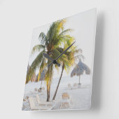 Cas Abao - Tropisch strand Ontsnapping #4 #oceaan  Vierkante Klok (Hoek)