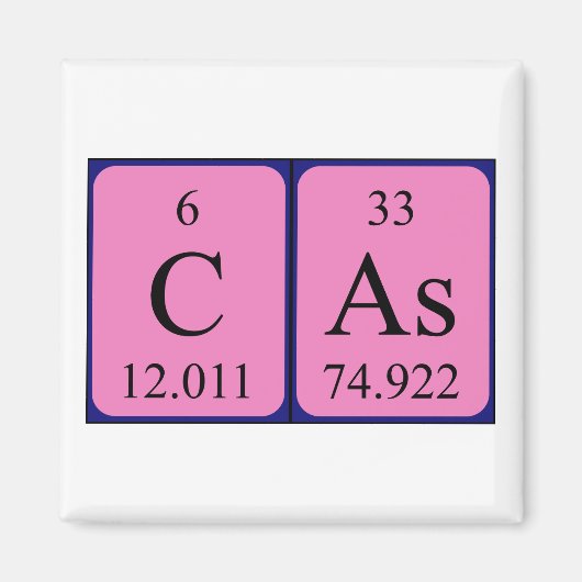 Cas periodieke table name magnet (Voorkant)