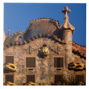Casa Batilo, Gaudi-architectuur, Barcelona, Tegeltje