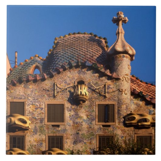 Casa Batilo, Gaudi-architectuur, Barcelona, Tegeltje (Voorkant)