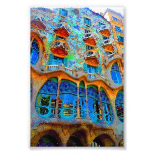 Casa Batllo Barcelona Spanje Foto Afdruk