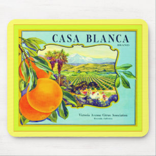 Casa Blanca Brand Sinaasappels ~ fruitkrat Muismat