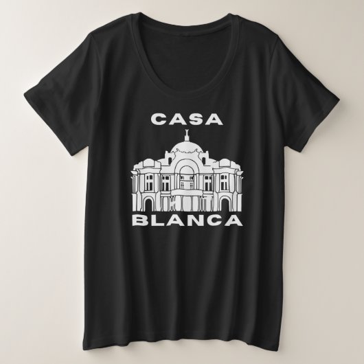 Casa Blanca, het Witte Huis Grote Maat T-shirt (Design voorkant)
