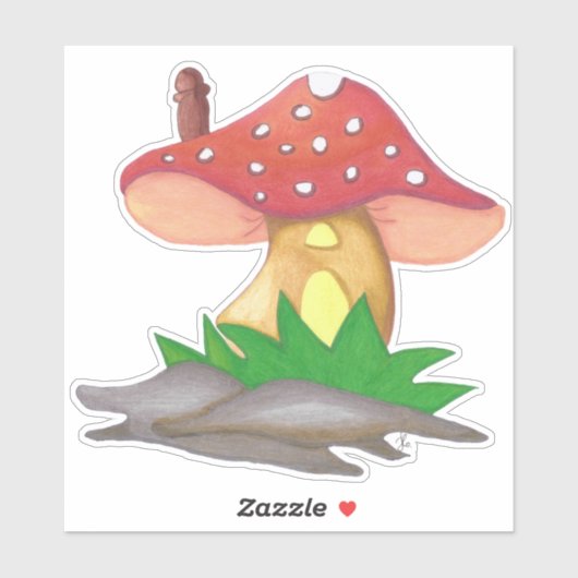 Casa de Cogumelo Sticker (Vel)