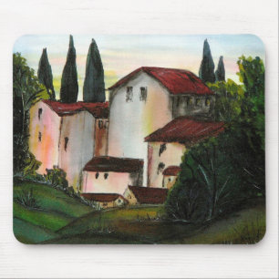 Casa de Pueblo Dibujo Tuscany, italië Muismat