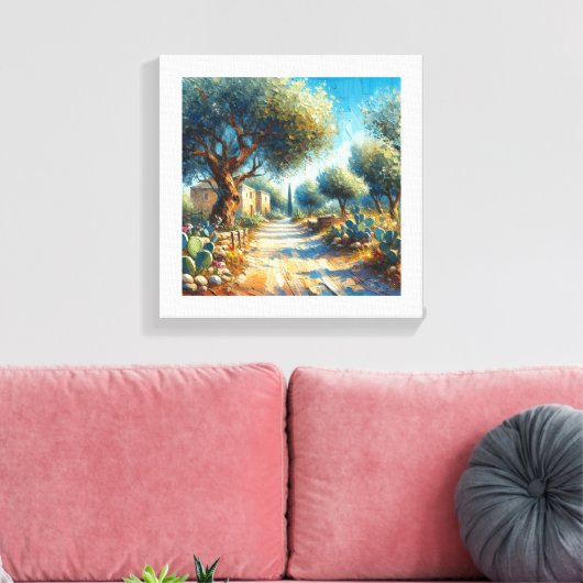 Casa di Campagnia Siciliana 2 van 3 Canvas Afdruk (Insitu (Woonkamer))