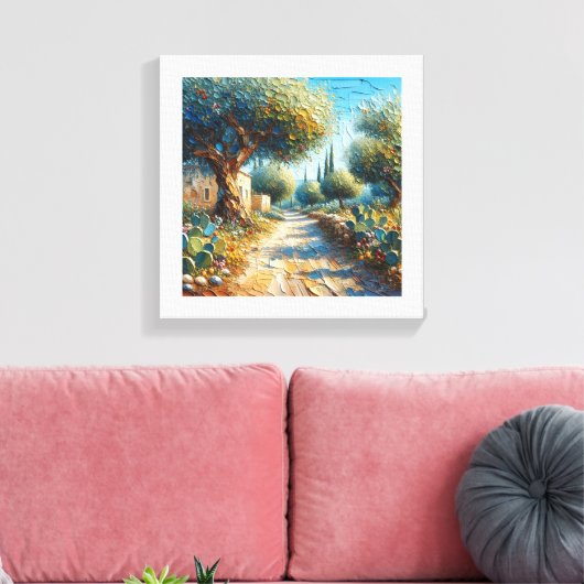 Casa di Campagnia Siciliana 3 van 3 Canvas Afdruk (Insitu (Woonkamer))