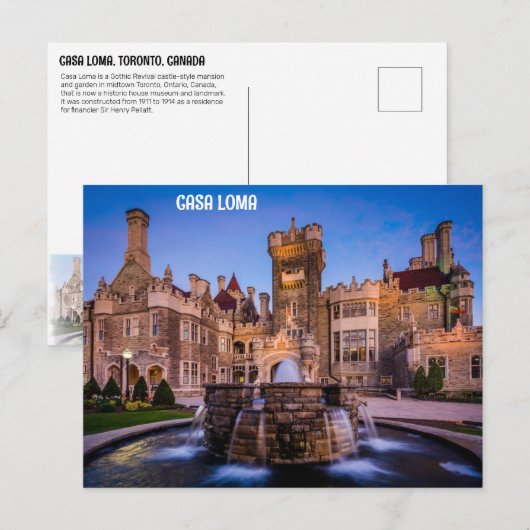 CASA LOMA, TORONTO, CANADA BRIEFKAART (Voorkant / Achterkant)