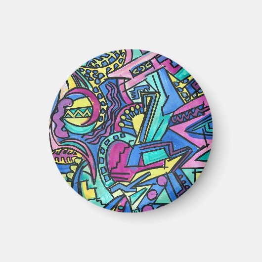 Casa Mia-handgeschilderde abstracte kunst Magneet (Voorkant)