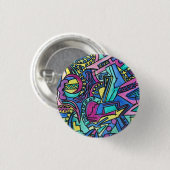 Casa Mia-Handgeschilderde Abstracte Kunst Ronde Button 3,2 Cm (Voorkant /achterkant)