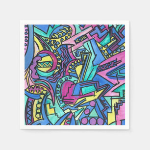 Casa Mia-Handgeschilderde Abstracte Kunst Servet