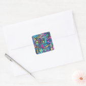 Casa Mia-Handgeschilderde Abstracte Kunst Vierkante Sticker (Envelop)