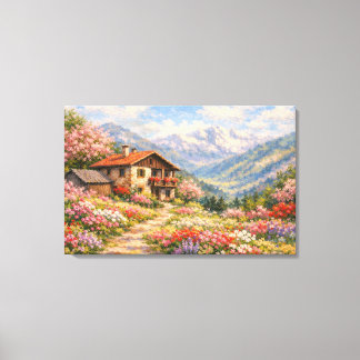 Casa na Montanha Canvas Afdruk