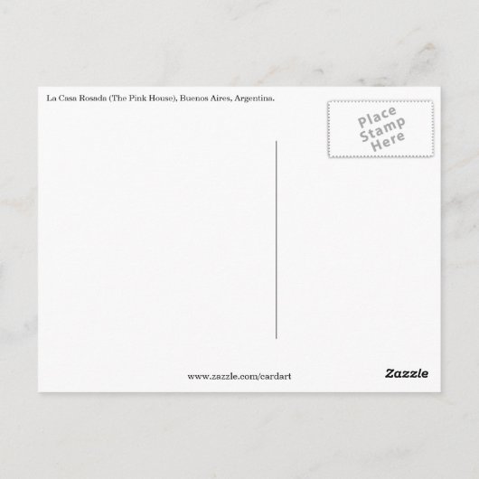 casa rosada briefkaart (Achterkant)