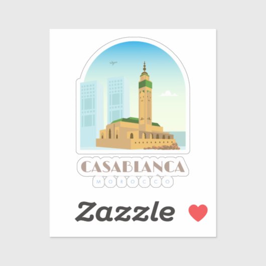Casablanca City morocco Skyline Sticker (Vel)
