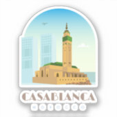 Casablanca City morocco Skyline Sticker (Voorkant)