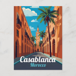 Casablanca Klokkentoren Reis Kunst Briefkaart