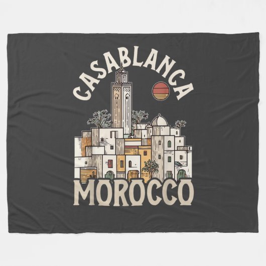 casablanca maroc  fleece deken (Voorkant (Horizontaal))