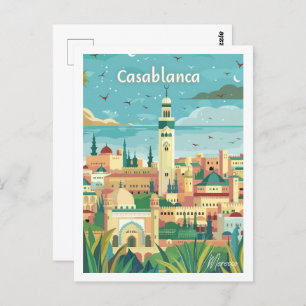 Casablanca Marokko bekende reisplaats Briefkaart