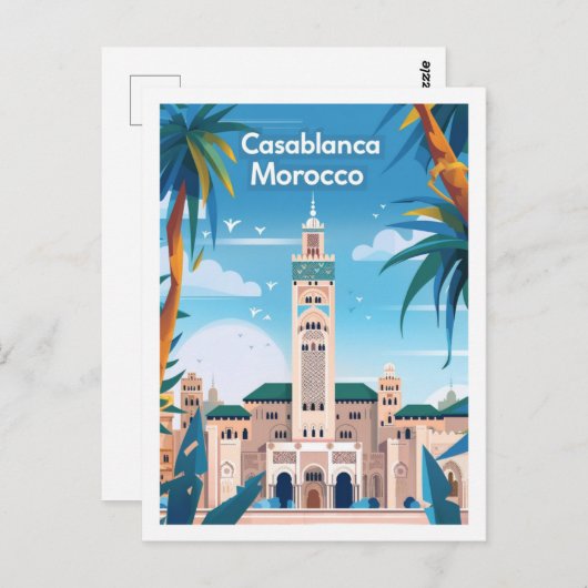Casablanca Marokko  bekende reisplaats Briefkaart (Voorkant / Achterkant)
