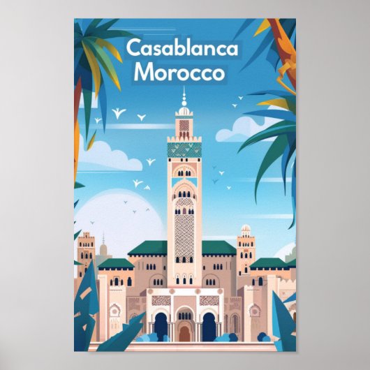 Casablanca Marokko  bekende reisplaats Poster (Voorkant)