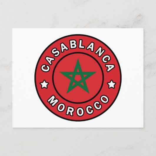 Casablanca Marokko Briefkaart (Voorkant)