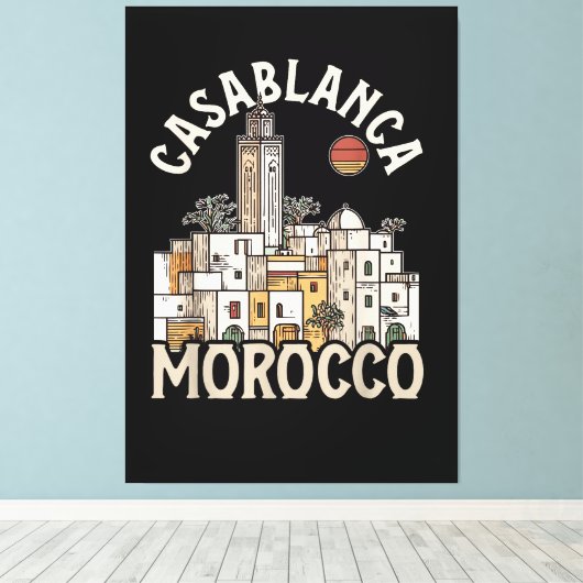 Casablanca Marokko Canvas Afdruk (Insitu (Houten vloer))