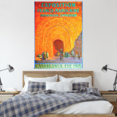 Casablanca Marokko  Frans reisposter Canvas Afdruk (Insitu (Slaapkamer))
