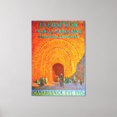 Casablanca Marokko Frans reisposter Canvas Afdruk (Voorkant)