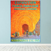 Casablanca Marokko  Frans reisposter Canvas Afdruk (Insitu (Houten vloer))