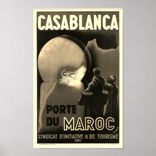 Casablanca Marokko Frans reisposter Poster (Voorkant)