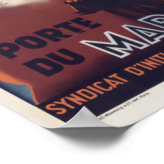 Casablanca Marokko  Frans reisposter Poster (Hoek)