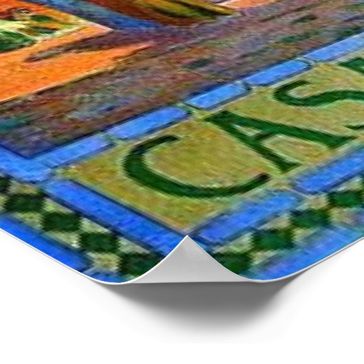 Casablanca Marokko  Frans reisposter Poster (Hoek)