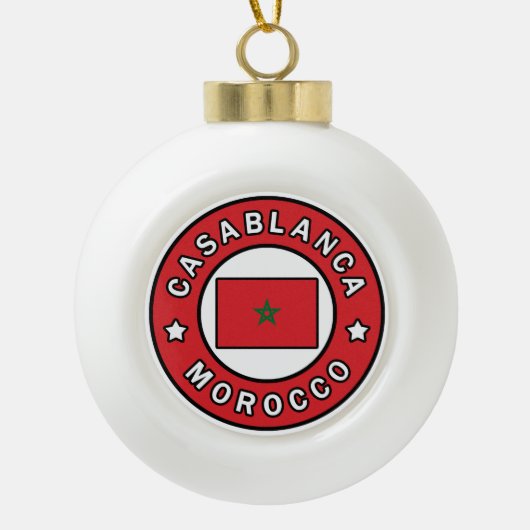 Casablanca Marokko Keramische Bal Ornament (Voorkant)
