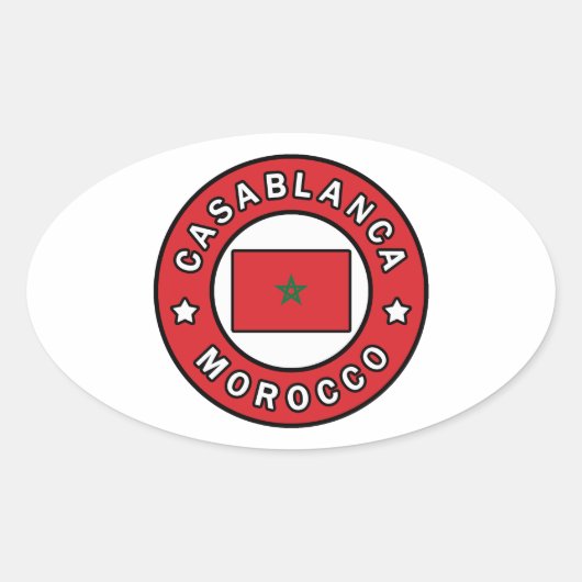 Casablanca Marokko Ovale Sticker (Voorkant)