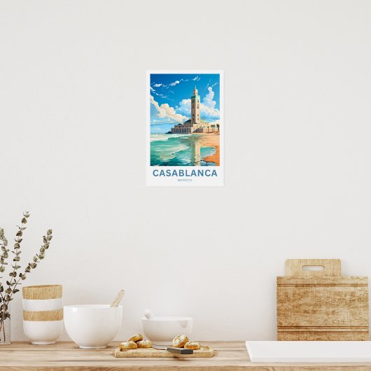 Casablanca Marokko Reisprint Poster (Keuken)