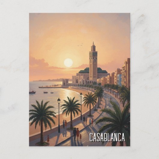 Casablanca Marokko Reizen Briefkaart (Voorkant)