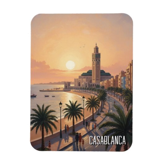 Casablanca Marokko Reizen Magneet (Verticaal)